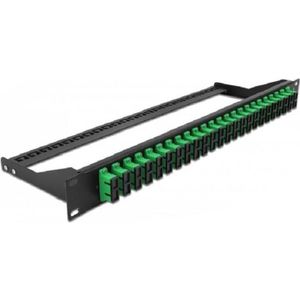 Delock 19? Fiber Optic Patch Panel 24 Port SC Duplex groen, Server accessoires, Zwart, Groen
