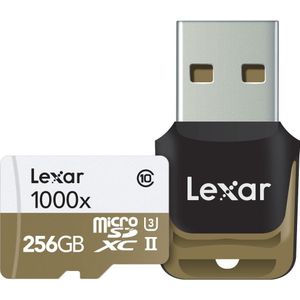 Lexar microSDXC-kaart 256 GB Prof. UHS-II U3 (256 GB, microSDXC, U3, UHS-II), Geheugenkaart, Brons, Wit