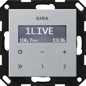 Gira Inbouwradio RDS zonder luidspreker Systeem 55 F Alu, Radio, Zilver