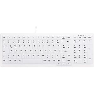 Active Key Hygiëne Compact Toetsenbord met NumPad Volledig verzegeld Waterdicht USB Wit 0,4 m + 1,8 (DE, Bedraad), Toetsenbord, Wit