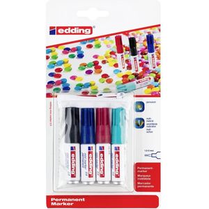 Edding, Marker, 0.5 Permanent marker (Lichtblauw, Rood, Blauw, Zwart, 3 mm)