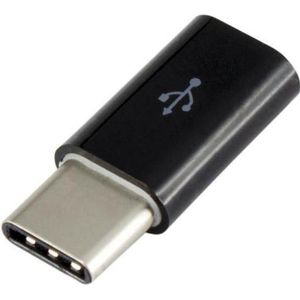 Sbox Micro USB 2.0 F. -> TYPE C M. zwart AD.USB-C B (USB-C), USB-stick, Zwart