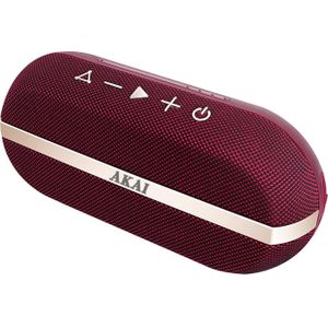 Akai Professional PRZENOŚNY Waterdichte luidspreker BT AKAI ABTSW-30B (12 h, Oplaadbare batterij), Bluetooth luidspreker, Rood