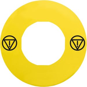 Schneider Electric Blindplaat Ř60 voor noodstop/nood-uit ZBY9140T, Knoppen + Schakelaars, Geel