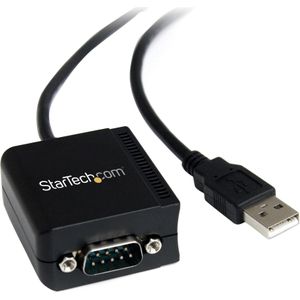 StarTech 1 POORT USB NAAR SERIËLE KABEL (USB A), Docking station + USB-hub, Zwart