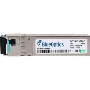 BlueOptics BO55J33620D Bidi SFP+ Transceiver 10GBASE-BX-D 20KM, Zendontvangers, Zilver