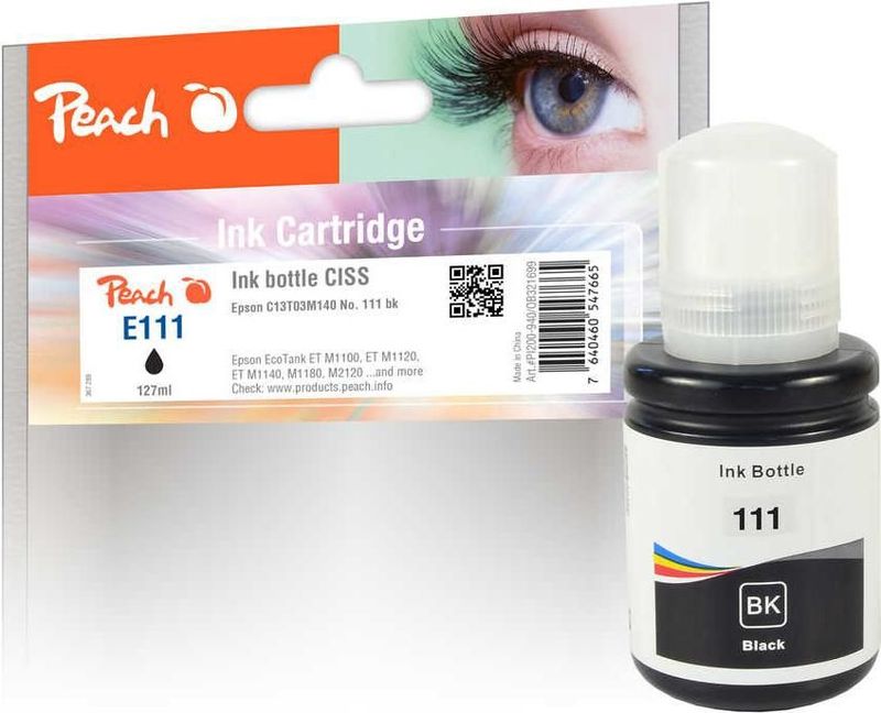 Peach - Inktcartridge - Zwart - Gereviseerd - 130 ml