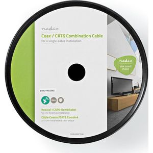 Nedis IEC Coax CAT6 combikabel RG59 75 Ohm Dubbel afgeschermd Eca 100,0 m - Kabel, Antennekabel