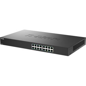 D-Link 16-Port mg Unmanaged Switch (16 ports), Netwerkschakelaar, Zwart