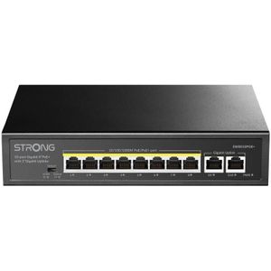 Strong Switch 8 Porte Gibabit POE+ (SW8010POEP) (10 ports), Netwerkschakelaar, Zwart