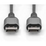 DIGITUS - Displayport 8K/60Hz Aansluitkabel - DP naar DP - 1m - Zwart - Aluminium Behuizing