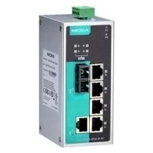Moxa EDS-P206A-4POE-M-SC - Unmanaged Ethernet-switch met 1 10/100BaseT(X)-poort, 4 PoE-poorten, Netwerkschakelaar
