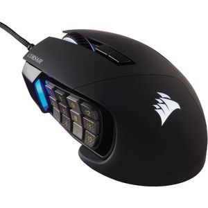 Corsair Scimitar RGB Elite (Bedraad), Muis, Zwart