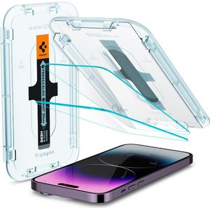 Spigen Glas TR iPhone 14 Pro Max 2 stuks (2 Stuk, iPhone 14 Pro Max), Smartphone beschermfolie, Transparant