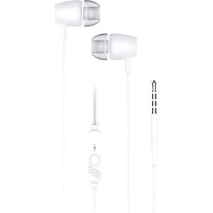 BlueStar Wired headphones Blue Star BLUE STAR wire earphones Jack 3,5 mm with microphone PA-E67 1,2 m white (Bedraad), Koptelefoon, Wit