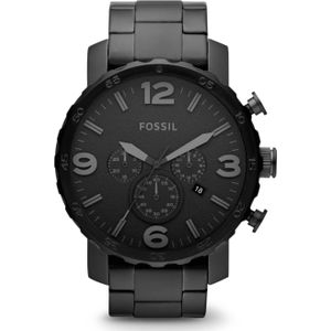 Fossil, Horloge, Nate, Zwart, (Chronograaf, Analoog horloge, 50 mm)
