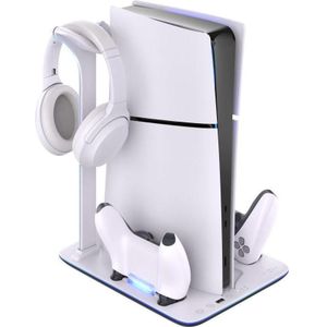 Fixed Vast multifunctioneel station voor PlayStation 5 (Slim) met ventilatoren en oplader voor twee (Playstation Classic), Accessoires voor spelcomputers, Wit