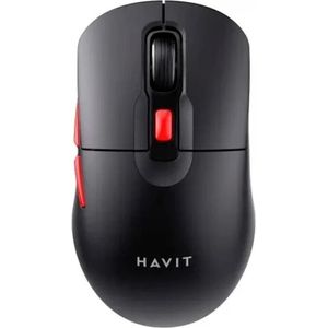 Havit - Wireless Mouse (MS59WB) - 2.4GHz, 800/1200/1600 DPI, ABS, PC, AA Battery - Black / Red (Draadloze), Muis, Veelkleurig