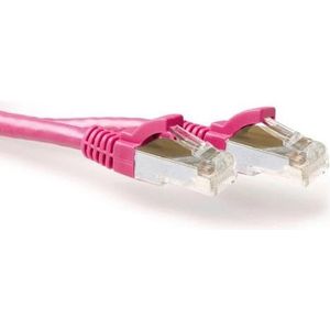 ACT Roze 20 meter LSZH SFTP CAT6A patchkabel snagless met RJ45 connectoren (S/STP, S/FTP, CAT6a, 20 m), Netwerkkabel