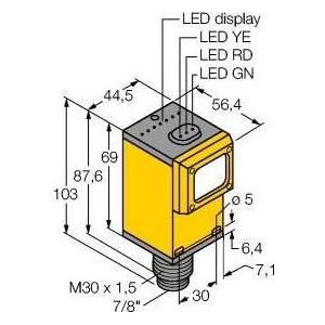 Turck Opto sensor diffuse reflectie lichtscanner Q45VR2DXQ, Elektronica benodigdheden + Behuizing