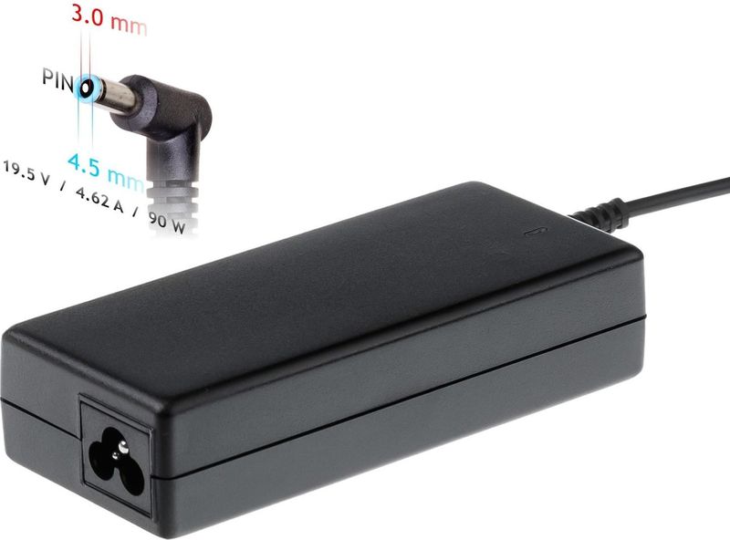 Akyga AK-ND-26 - Notebook - Binnen - 100 - 250 V - 50 - 60 Hz - 90 W - 19,5 V (90 W), Voeding voor notebooks, Zwart