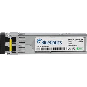 BlueOptics SFP Transceiver CH17-CH61 1000BASE-DWDM 80KM 100GHz industrial, Zendontvangers, Zilver