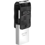 Silicon Power Mobile C31 USB Stick 64GB - Zwart/Zilver