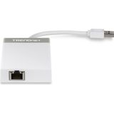 Trendnet - TU3-ETGH3 - USB Hub - Zwart - USB 3.0 naar Gigabit-adapter met 3 USB 3.0-poorten