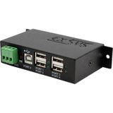 Exsys - EX-1163HMS - USB 2.0 HUB - Zwart - 4-poorts - DIN-rail Kit