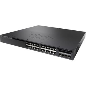 Cisco WS-C3650-24PD-S Schakelaar (24 ports), Netwerkschakelaar, Zwart