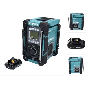 Makita DMR 301 A1 Accu bouwplaatsradio 12 V max. - 18 V DAB / DAB+ / Bluetooth + 1x accu 2.0 Ah - oh (DAB+, DAB, AM, FM, Bluetooth), Radio
