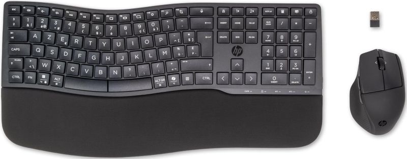 HP 680 Comfort Dual-Mode Keyboard and Mouse Combo toetsenbord Inclusief muis Thuis RF-draadloos + Bluetooth AZERTY Belgisch Zwart