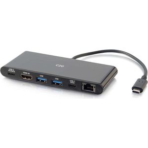 C2G USB-C (Thunderbolt), Docking station + USB-hub, Zwart