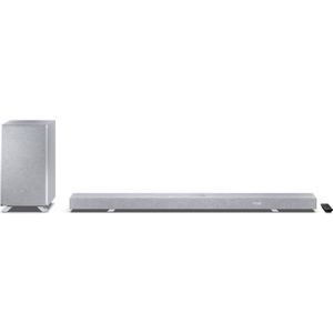 Sharp Speakers HT-SBW55121(SL) Q 5.1.2 Dolby Atmos/ DTS:X Soundbar with Wireless Subwoofer, Silver (114 W, 5.1.2 Kanaal), Soundbar, Zilver