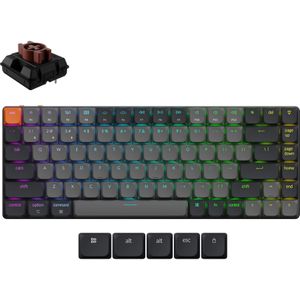 Keychron K3X-B3 - Toetsenbord - Grijs - Mechanisch - 75%-formaat - RGB-LED-achtergrondverlichting