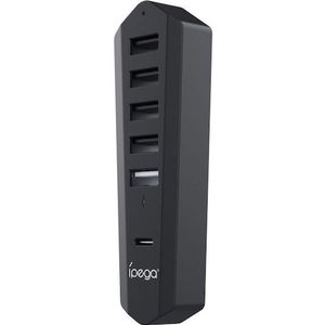 - iPega P5S003 USB/USB-C HUB voor PS5 Slim Zwart (PS5), Accessoires voor spelcomputers, Zwart