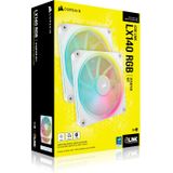 CORSAIR iCUE LINK LX140 RGB Ventilatoren Dubbel Pakket - Wit - Inclusief iCUE LINK System Hub
