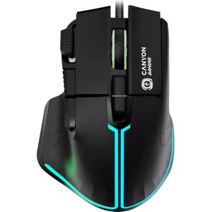 Canyon - Fortnax GM-636 - Gaming Muis - Zwart - 9 Toetsen - Bedraad - RGB Verlichting