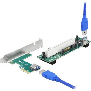 Delock Riser kaart PCI Express x1 naar 1 x PCI 32 bit slot met 60 cm kabel, Accessoires voor moederborden