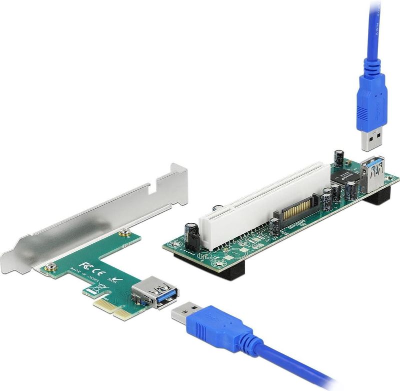 Delock - Riser Card - PCI Express x1 naar 1 x PCI 32 Bit Slot - 60 cm Kabel
