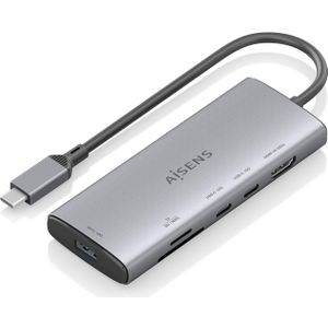 Aisens ASUC-6P029-GR (USB-C), Docking station + USB-hub, Grijs