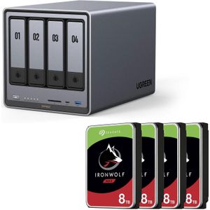 Ugreen NASync DXP4800 + SEAGATE Festplatte 32 TB (4 x 8 TB) (4 x 8 TB), Netwerkopslag