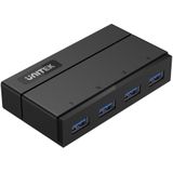 Unitek - Y-HB03001 - USB 3.2 Gen 1 Hub - Zwart - 4 Poorten - USB-C