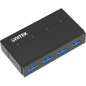 Unitek Y-HB03001 interface hub USB 3.2 Gen 1 (3.1 Gen 1) Type-B Zwart, Docking station + USB-hub, Zwart