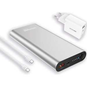 RealPower Powerbank RealPower PB-20000 PD Pro + 65 Watt USB C Charge (20000 mAh, 100 W, 72 Wh), Powerbank, Zilver