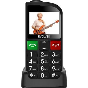 Evolveo EasyPhone FL, mobilní telefon pro seniory s nabíjecím stojánkem, černá (2.30"), Sleutel mobiele telefoon, Zwart