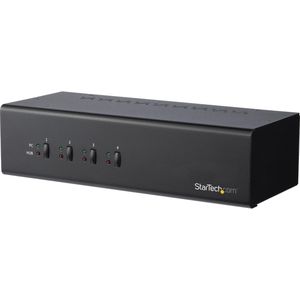 StarTech.com 4 poorts dual monitor Dual-Link DVI KVM switch met USB 3.0 hub 4K 60Hz