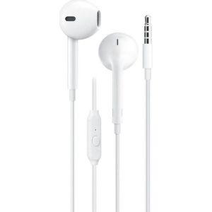 BlueStar Wired headphones Blue Star BLUE STAR wire earphones Jack 3,5 mm with microphone PA-E65 1,2 m white (Bedraad), Koptelefoon, Wit