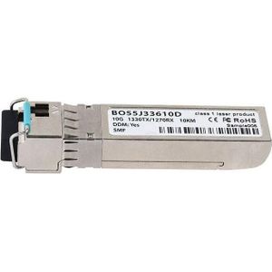 BlueOptics Compatibel Extreme Networks AA1403170-E6  BO55J33610D SFP+ Bidi Transceiver, LC-Simplex, 10GBASE-B, Zendontvangers, Zilver