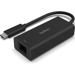 Belkin USB4 NAAR 2.5GB ETHERNET ADAPTER (USB-C, RJ45 2.5 Gigabit Ethernet (1x)), Netwerkadapter, Zwart